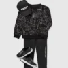 Sweatshirt med allover-print til drenge