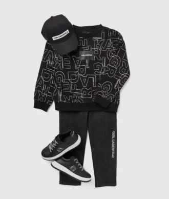 Sweatshirt med allover-print til drenge