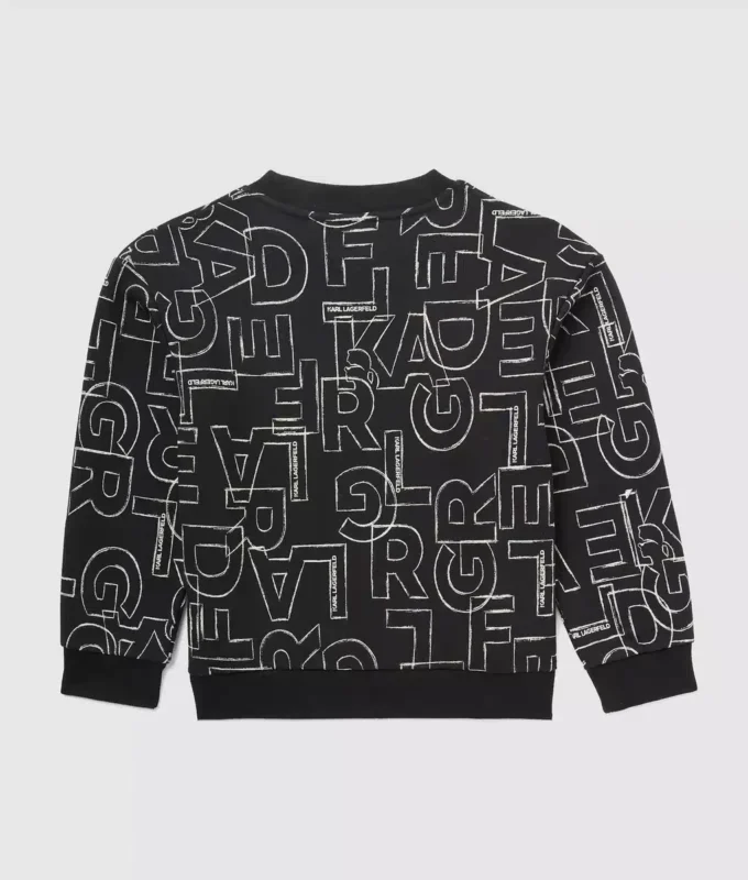 Sweatshirt med allover-print til drenge
