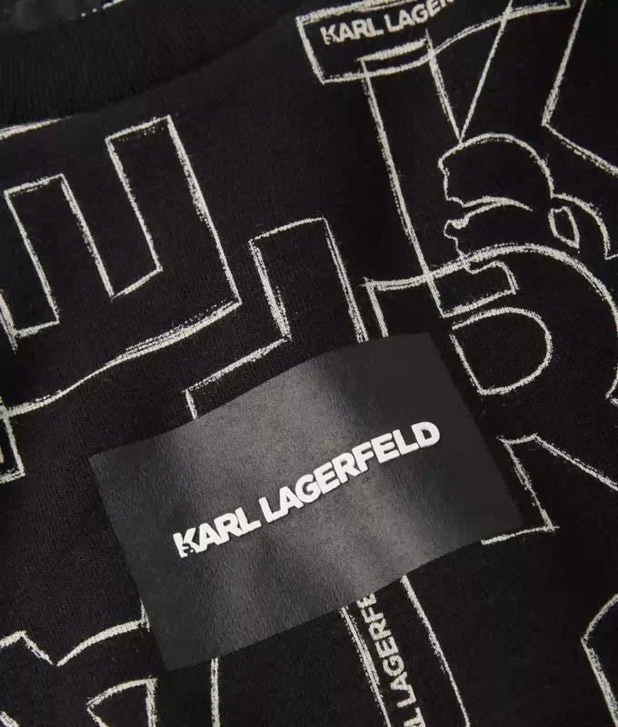 Sweatshirt med allover-print til drenge