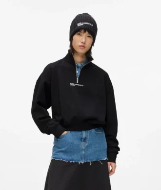 Sweatshirt med halv lynlås