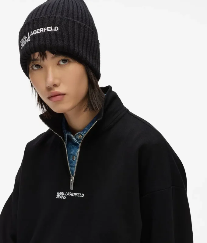 Sweatshirt med halv lynlås