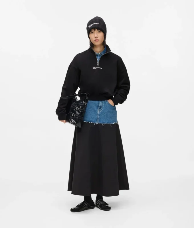 Sweatshirt med halv lynlås