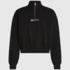 Sweatshirt med halv lynlås