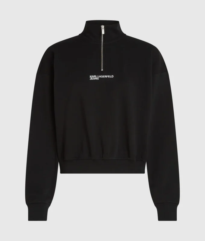 Sweatshirt med halv lynlås