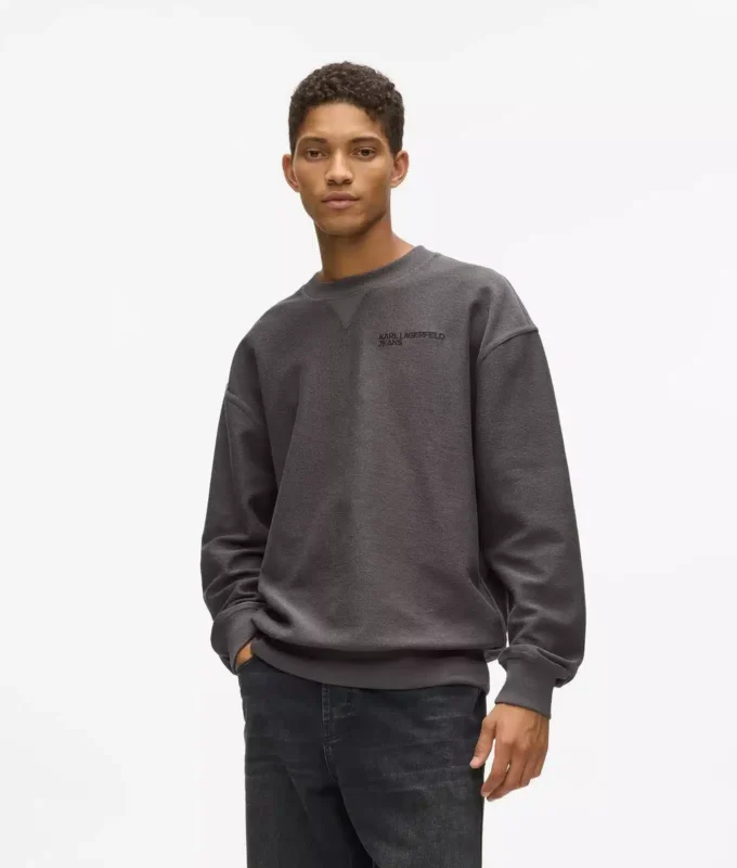 Sweatshirt med indersiden udad