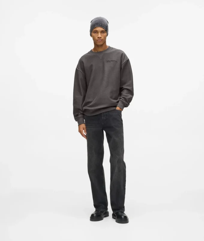 Sweatshirt med indersiden udad