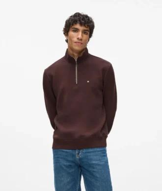 Sweatshirt med kvart lynlås