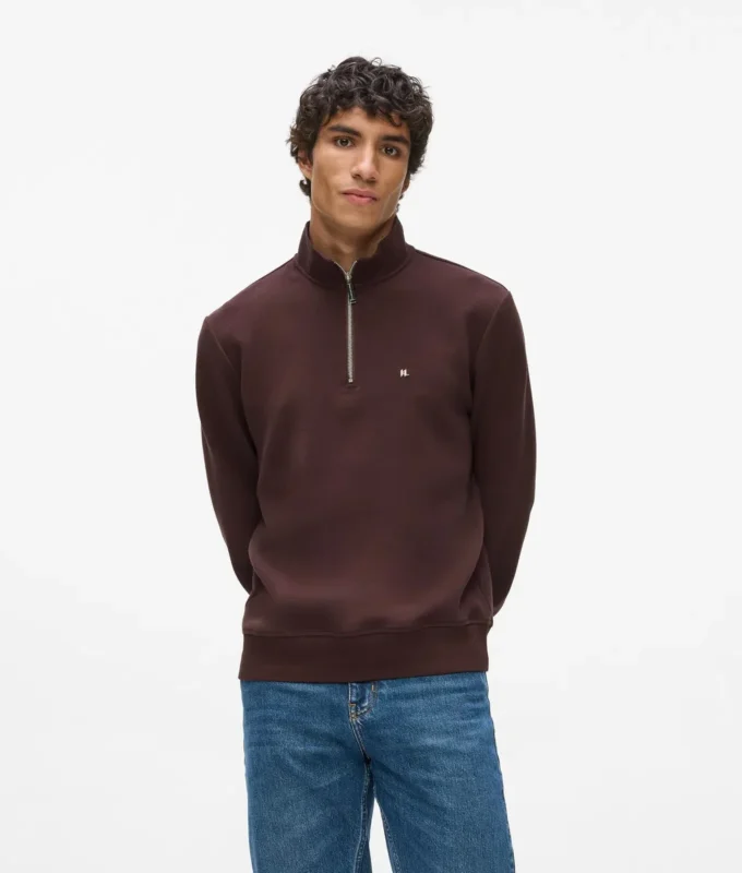 Sweatshirt med kvart lynlås