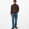 Sweatshirt med kvart lynlås