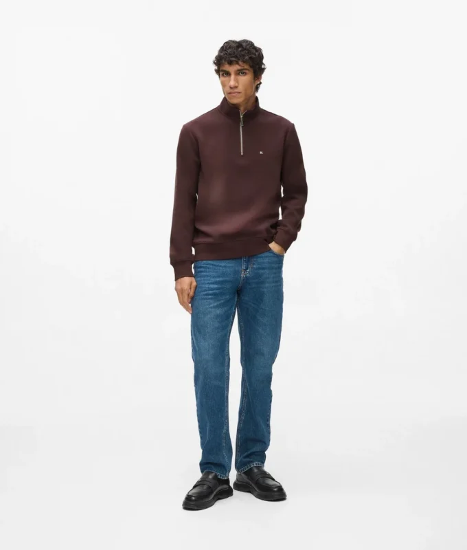 Sweatshirt med kvart lynlås