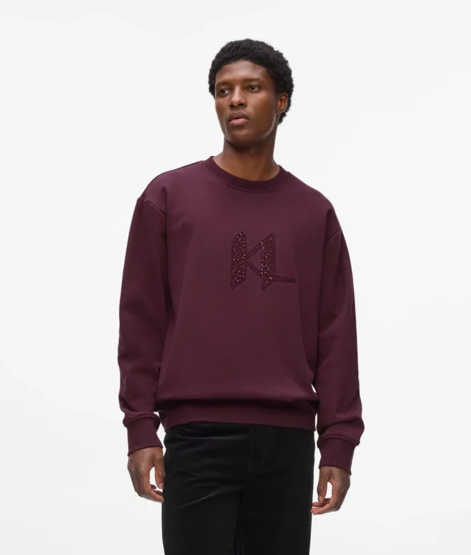 Sweatshirt med pailletmonogram