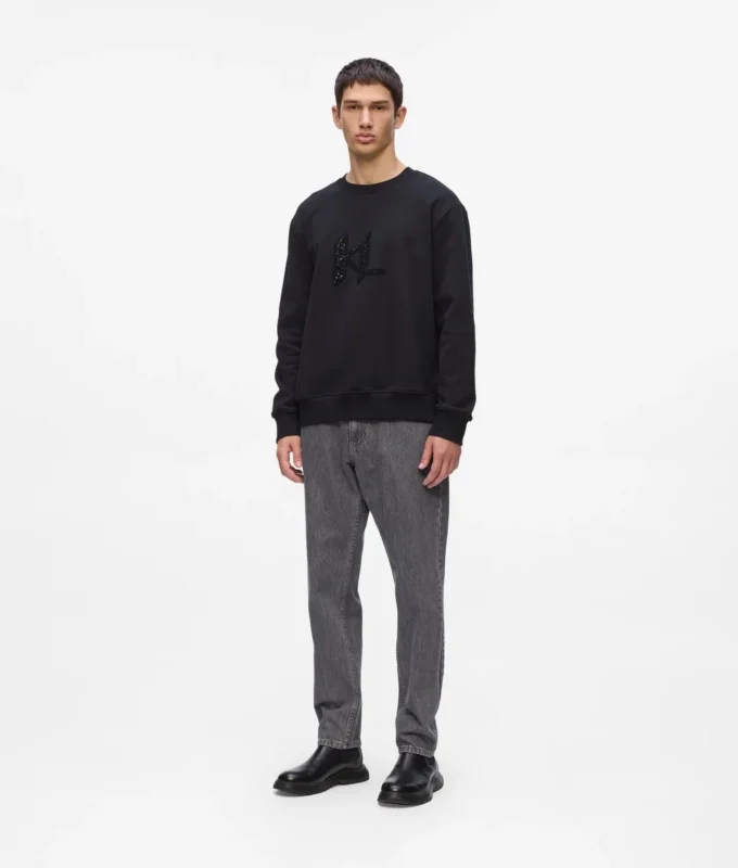 Sweatshirt med pailletmonogram