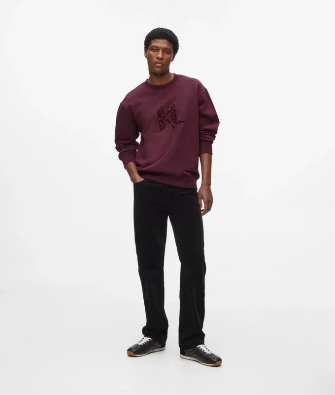 Sweatshirt med pailletmonogram