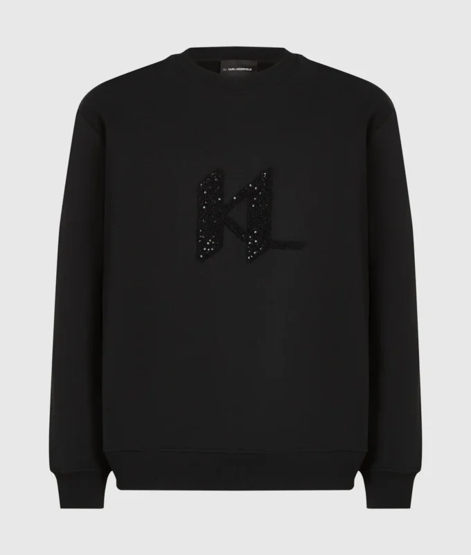 Sweatshirt med pailletmonogram
