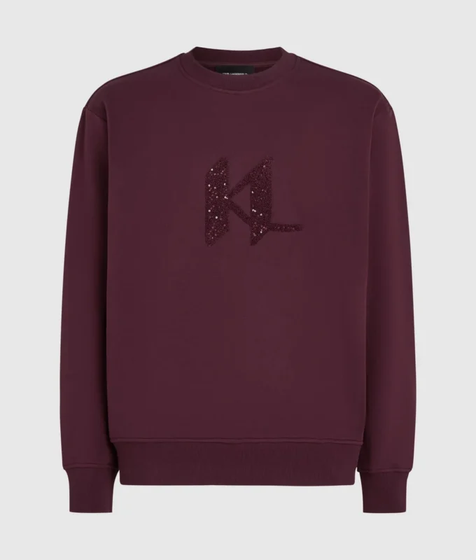 Sweatshirt med pailletmonogram