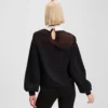 SWEATSHIRT MED POPLIN-KRAGE