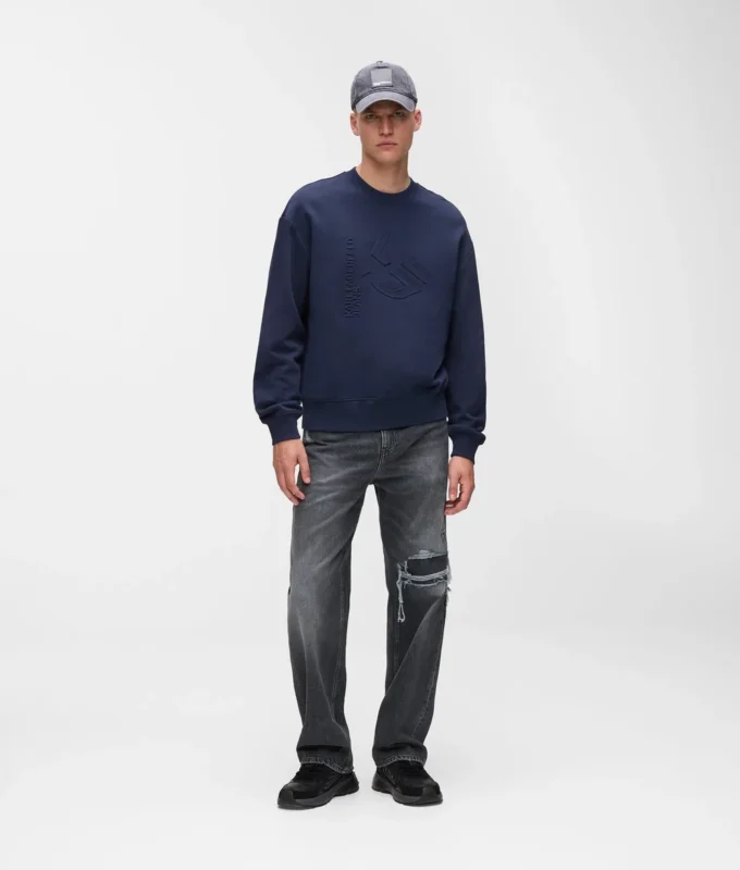 Sweatshirt med præget monogram