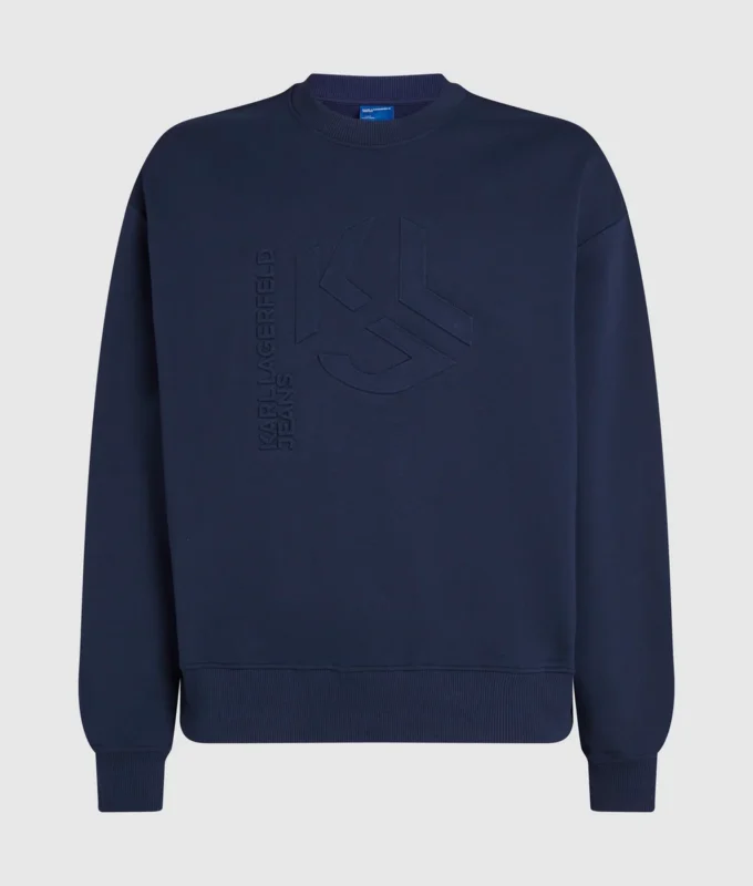 Sweatshirt med præget monogram