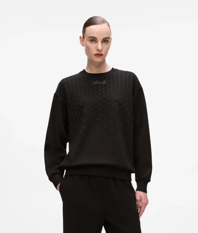 Sweatshirt med rhinestones