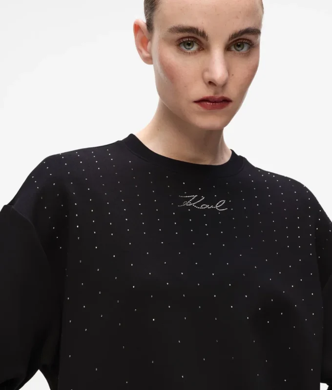 Sweatshirt med rhinestones