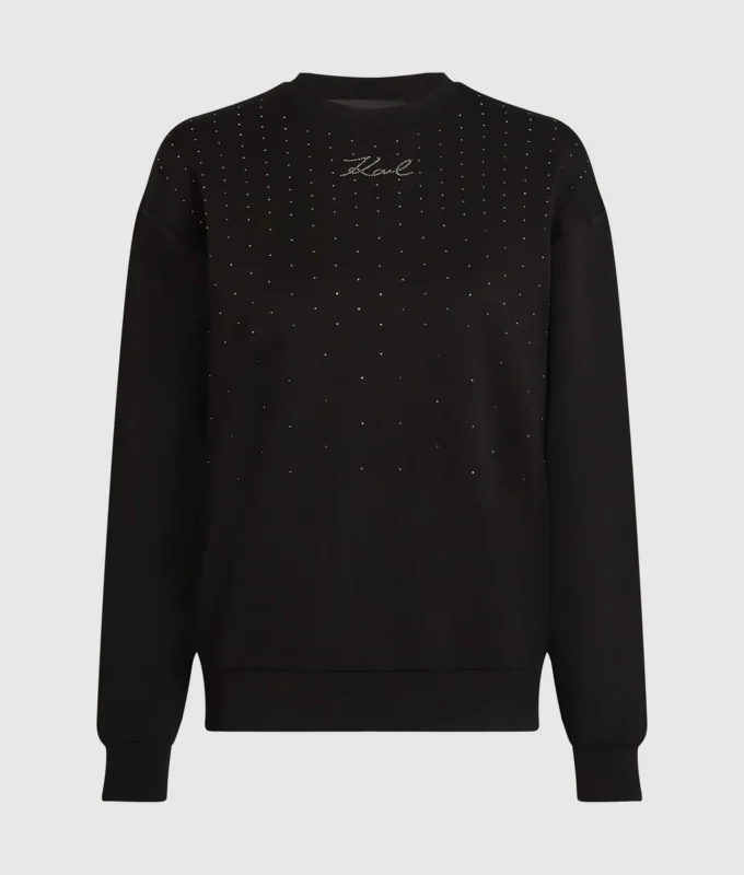 Sweatshirt med rhinestones