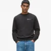 Sweatshirt med rund hals og fløjlslogo