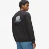 Sweatshirt med rund hals og fløjlslogo