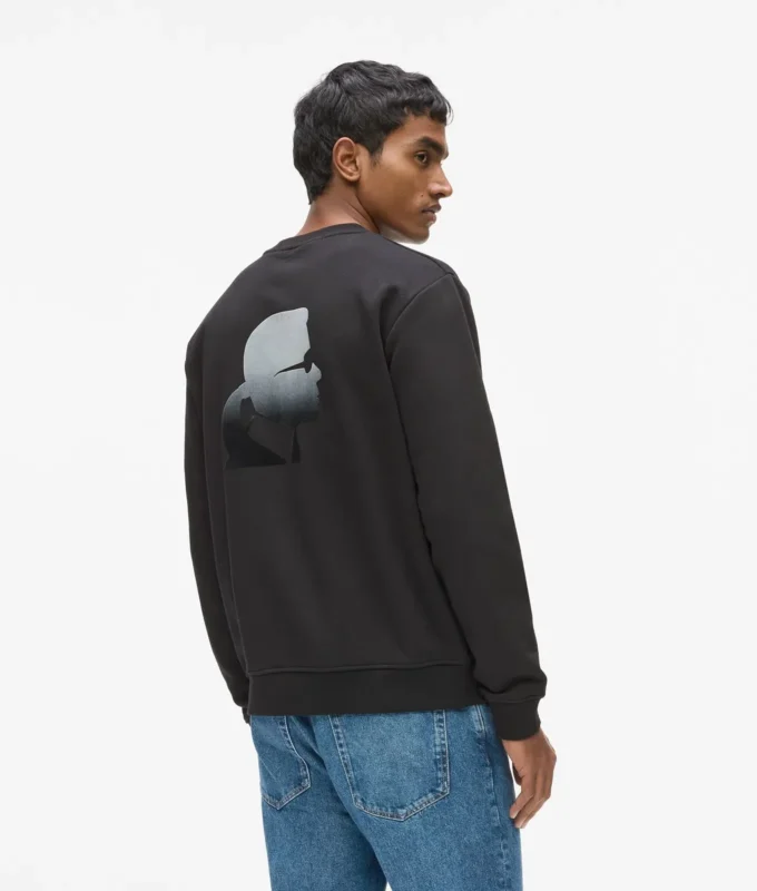 Sweatshirt med rund hals og fløjlslogo