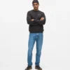 Sweatshirt med rund hals og fløjlslogo