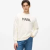 Sweatshirt med rund hals og logo