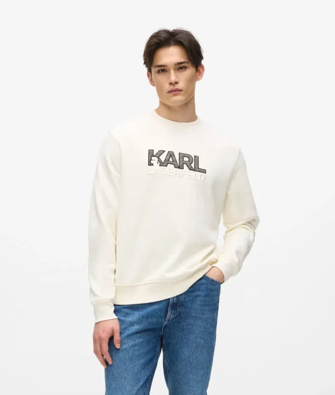 Sweatshirt med rund hals og logo