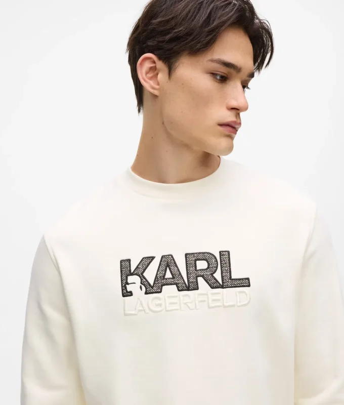 Sweatshirt med rund hals og logo