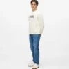 Sweatshirt med rund hals og logo
