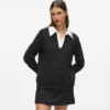 Sweatshirt med signaturkrave