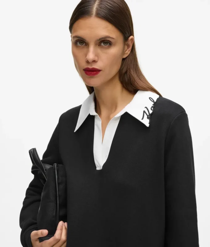 Sweatshirt med signaturkrave