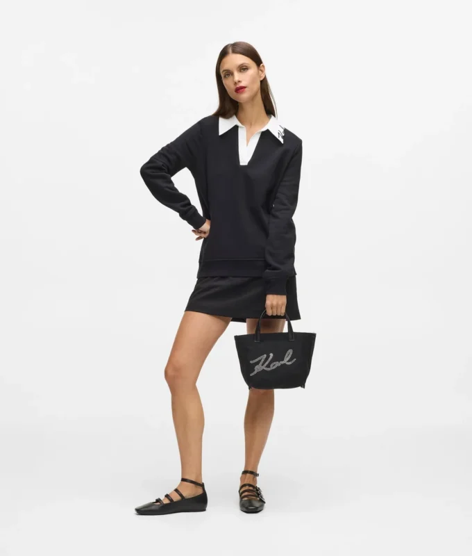 Sweatshirt med signaturkrave