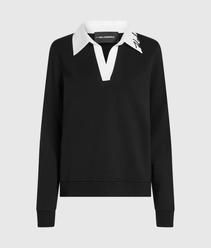 Sweatshirt med signaturkrave