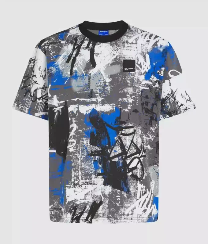 T-shirt med all-over malingseffekt