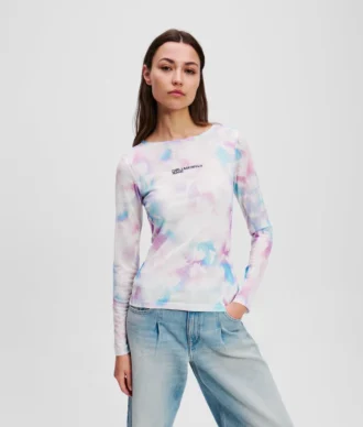T-SHIRT MED BLOMSTERMØNSTER