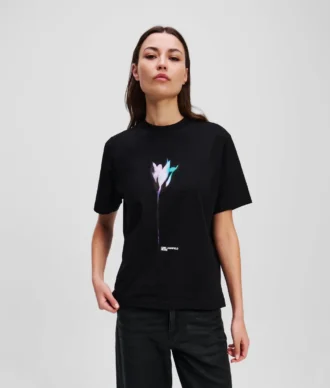 T-SHIRT MED BLOMSTERPRINT