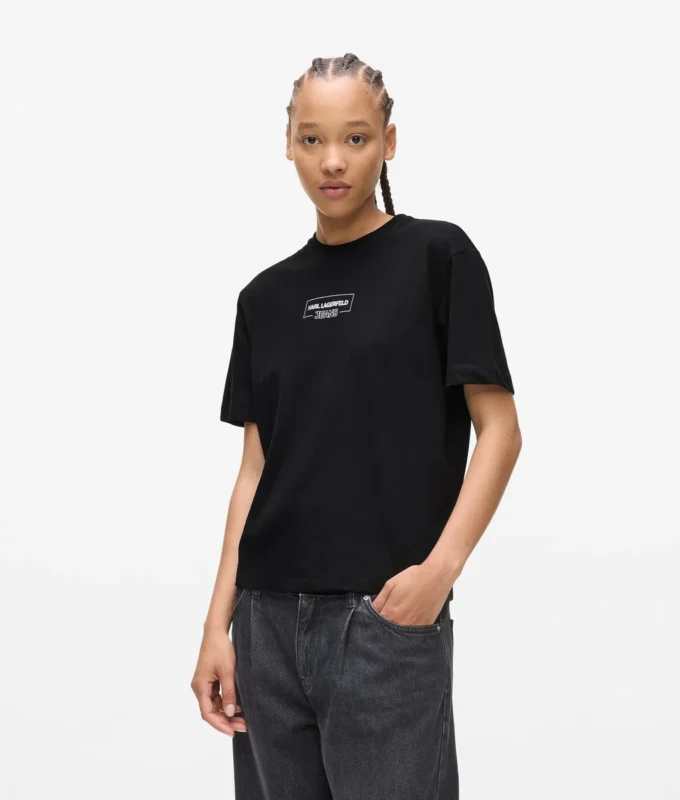 T-shirt med konturlogo