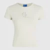 T-shirt med monogram og nitter