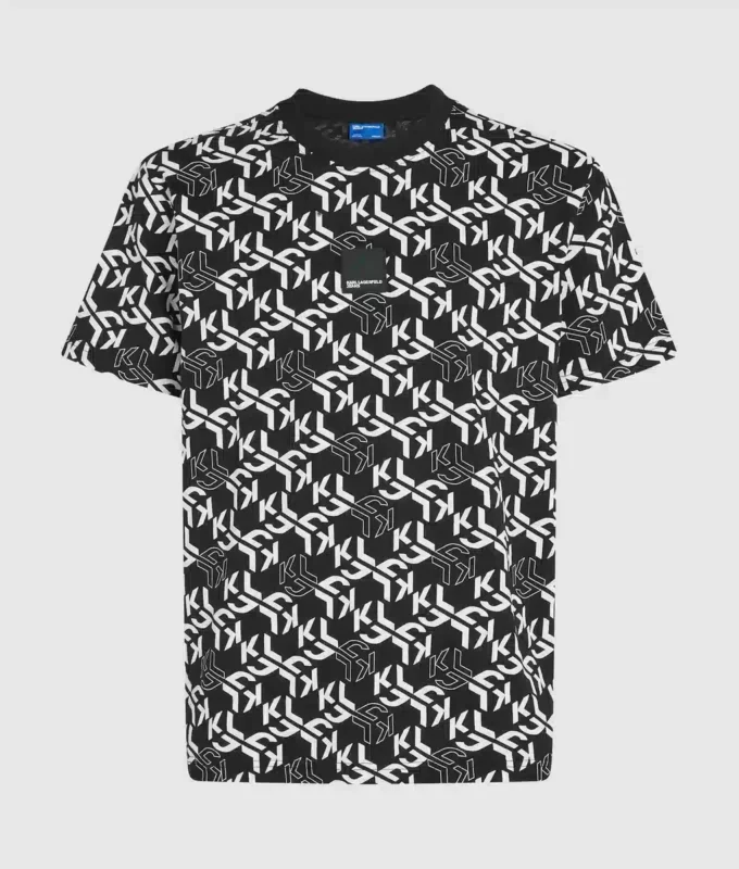 T-shirt med monogram overalt
