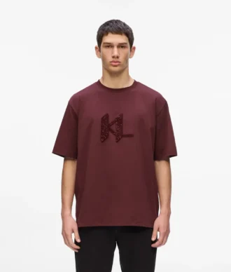 T-shirt med pailletmonogram
