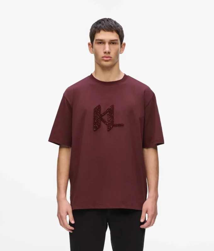 T-shirt med pailletmonogram