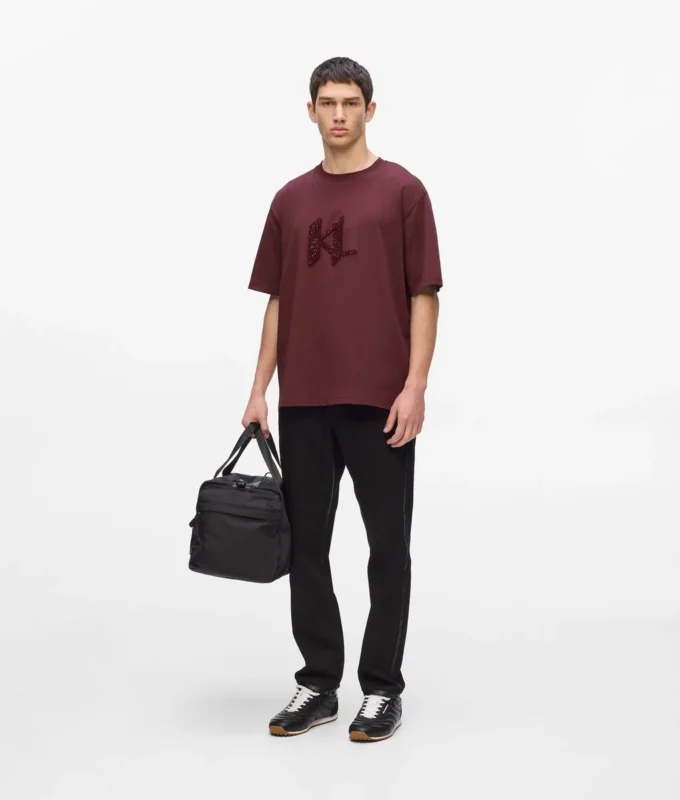 T-shirt med pailletmonogram