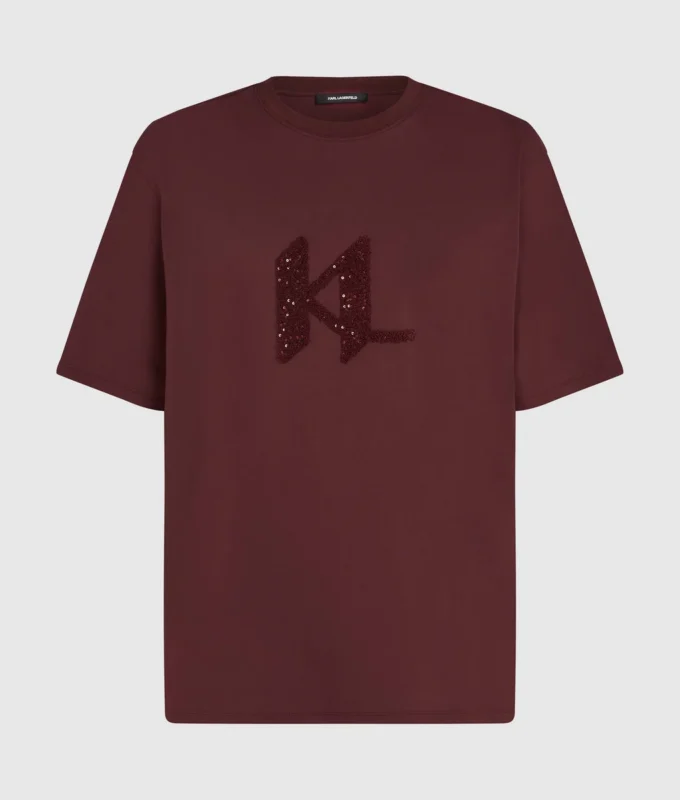 T-shirt med pailletmonogram