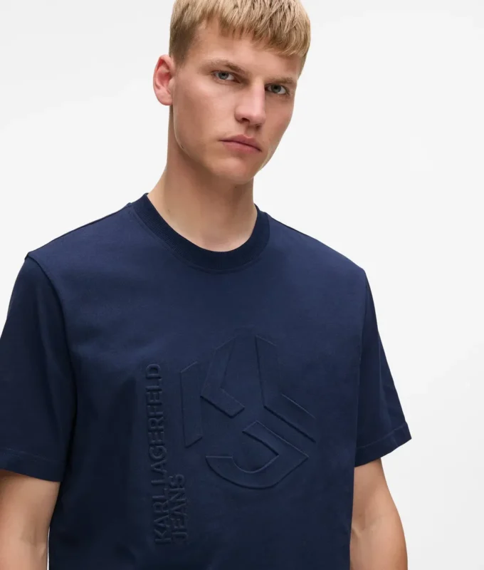T-shirt med præget monogram