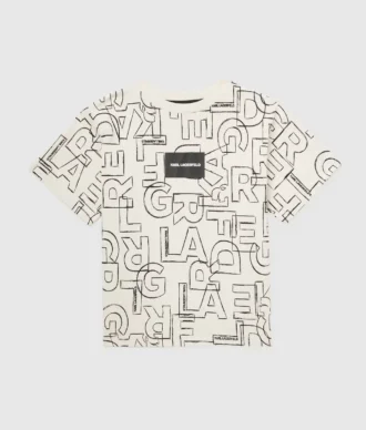 T-shirt med print overalt til drenge